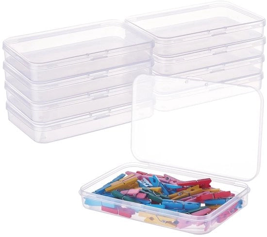 Scatole di Stoccaggio - 10 Pack - 13x8.5x2cm - Plastica - Coperchi - Per Collane/Accessori - Efficienti e Pratiche - Contenitori di Stoccaggio