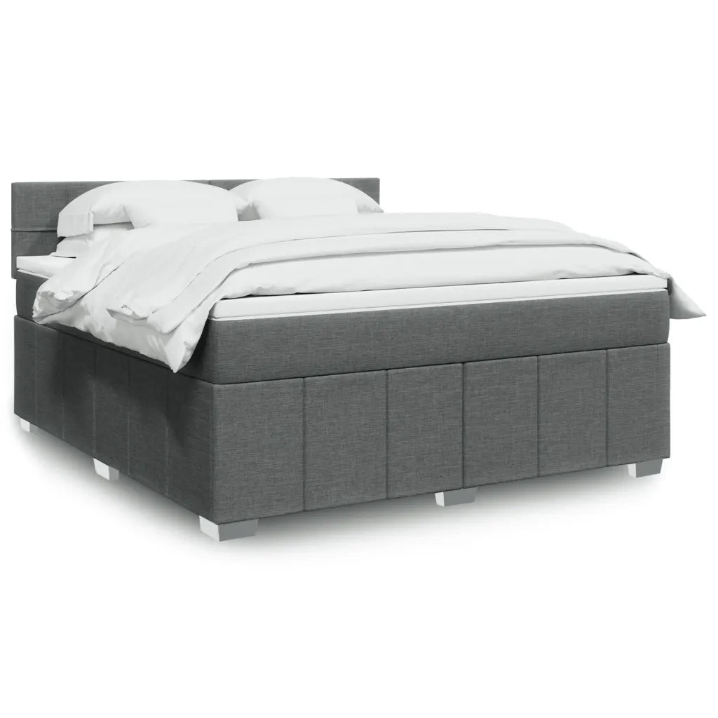 Giroletto a Molle con Materasso Grigio Scuro 180x200 cm Tessuto