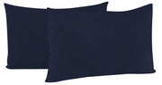 Coppia di Federe 52x82 cm in Microfibra Tinta Unita Blu Scuro
