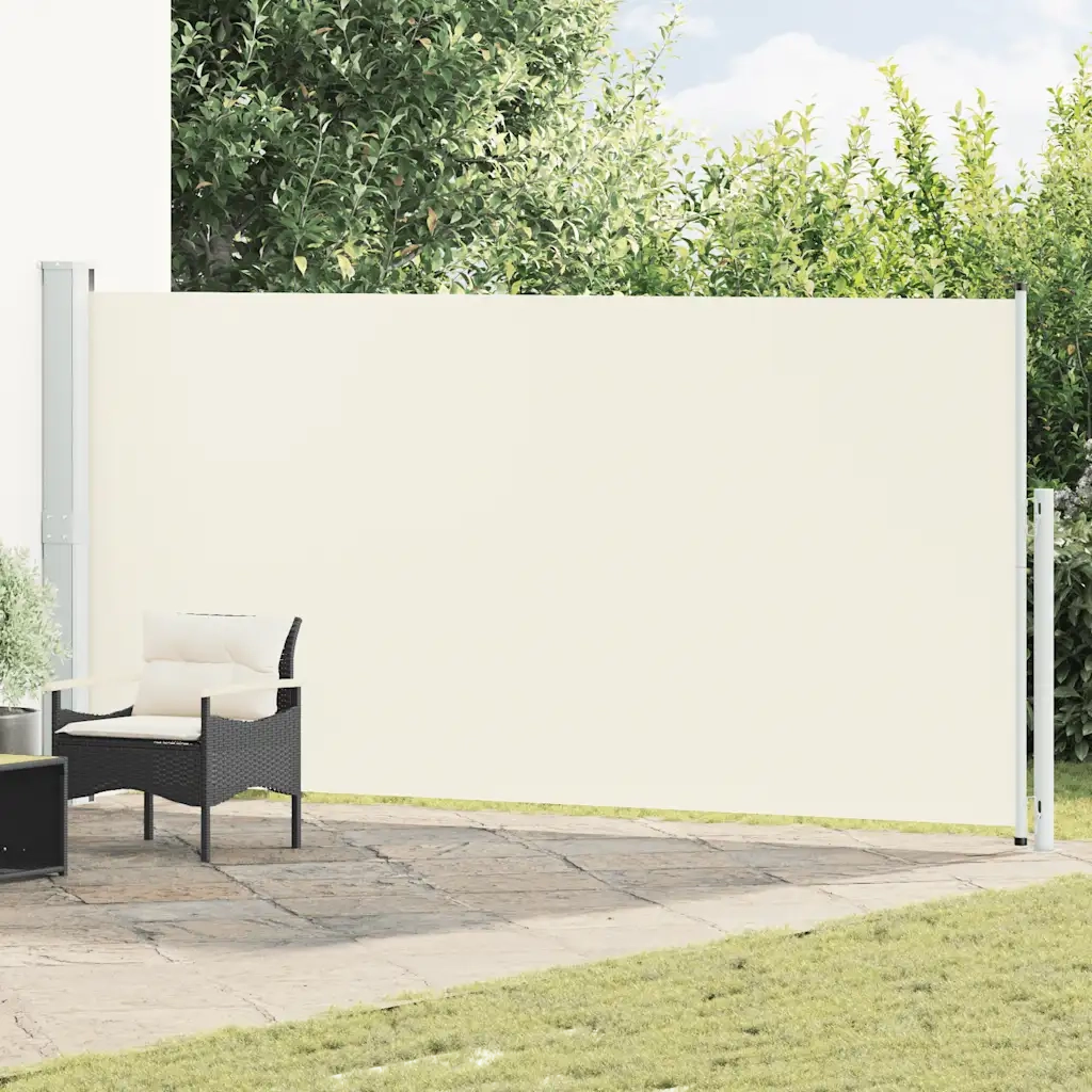 Tenda Laterale Retrattile per Patio 180x514 cm Crema 313406