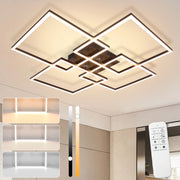 ZMH Lampada da soffitto plafoniera LED nera rettangolare 72cm 48W dimmerabile per soggiorno