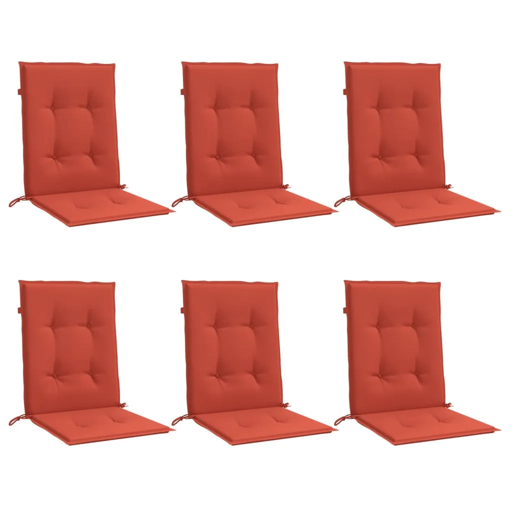 Cuscini Sedia Schiena Bassa 6 pz Rosso Mélange 100x50x4 Tessuto 4002465