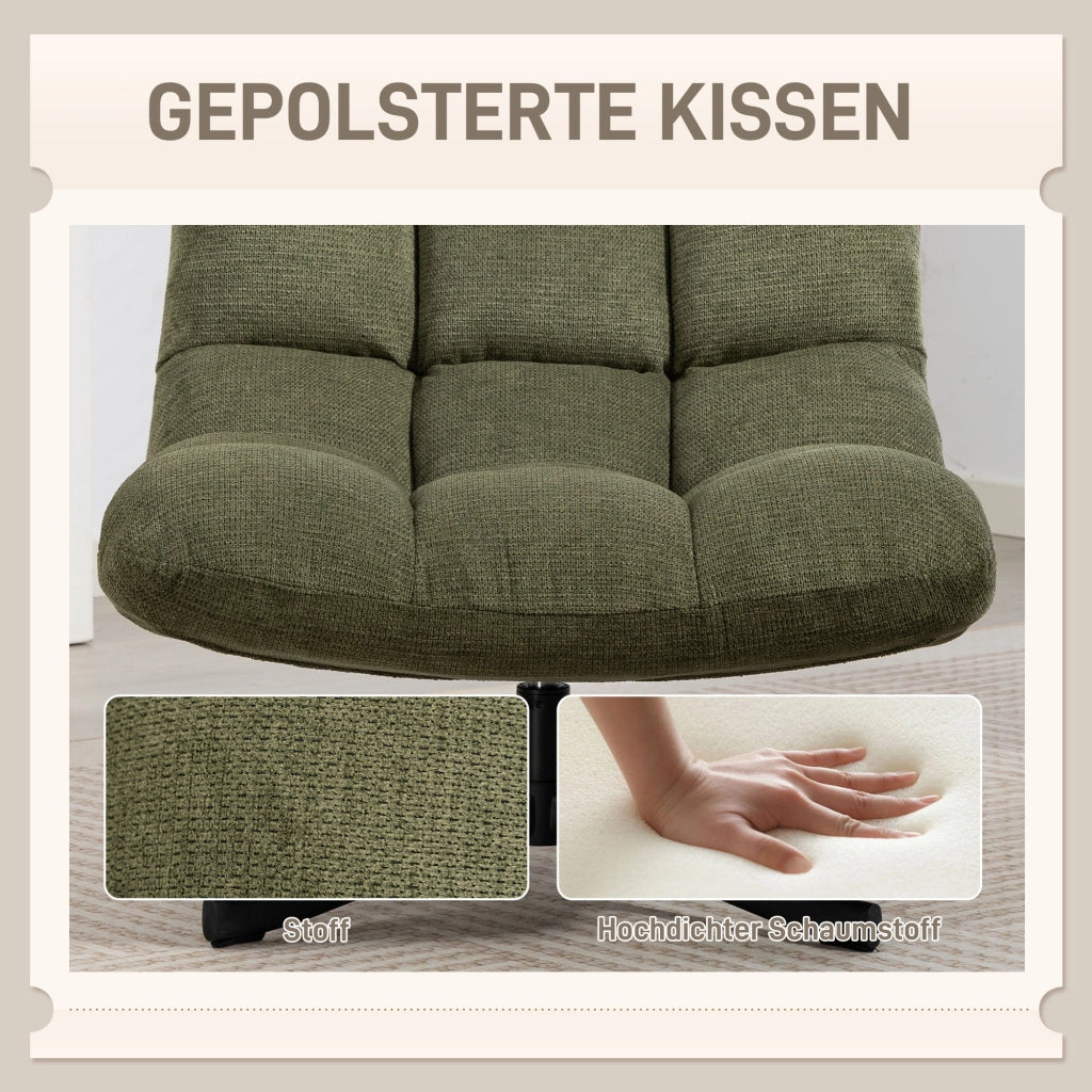 Poltrona Girevole Relax ¨C Xylo ¨C Tessuto Verde con Gambe Metallo