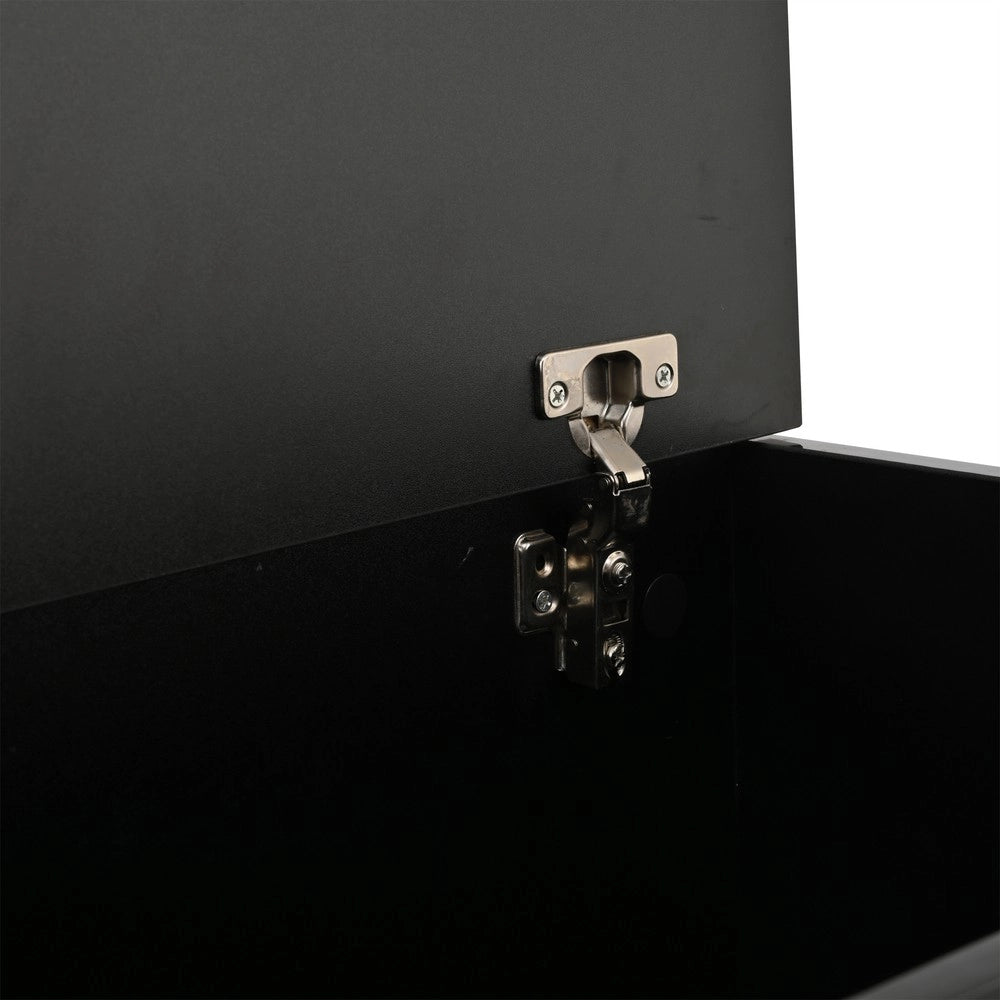 Tavolino da Caff¨¨ con LED e Cassetto ¨C MINIMAL ¨C Nero Lucido 70x70x38