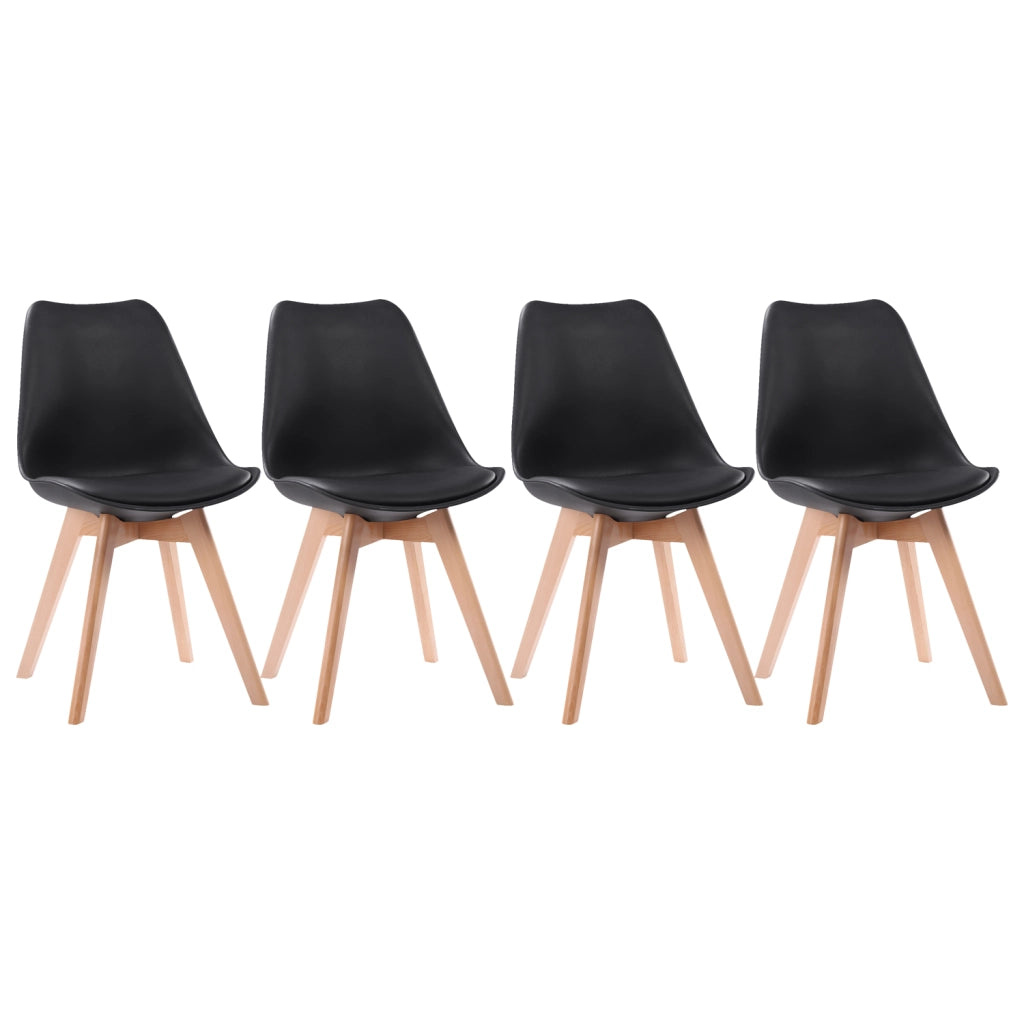 Set di 4 sedie scandinave nere NORA con cuscino