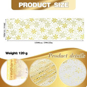 Tavolo elegante con foglia d'oro lucido - rete sottile - decorazioni da tavola - abbigliamento da tavola per matrimoni - Natale - Halloween - disegno foglia - tovaglia da tavolo