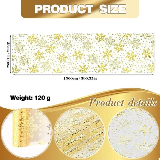 Tavolo elegante con foglia d'oro lucido - rete sottile - decorazioni da tavola - abbigliamento da tavola per matrimoni - Natale - Halloween - disegno foglia - tovaglia da tavolo
