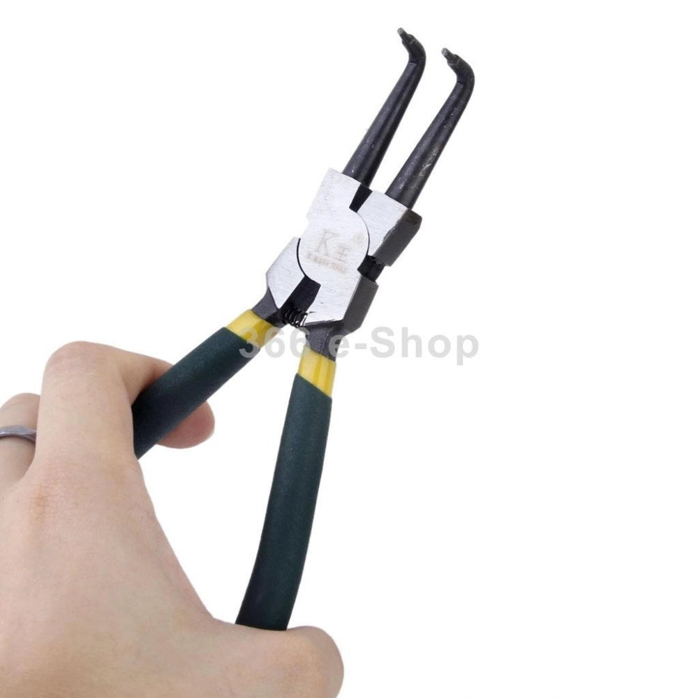 Trade Shop - Pinza Fermi Apri Anelli Elastici Di Sicurezza Con Becchi Piegati A 90° -