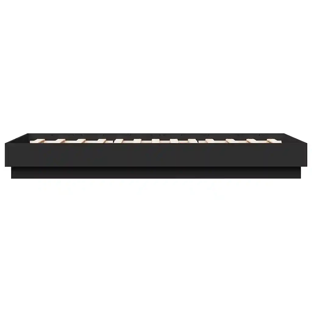Letto singolo | Letto per adulti | Giroletto Nero 90x190 cm in Legno Multistrato