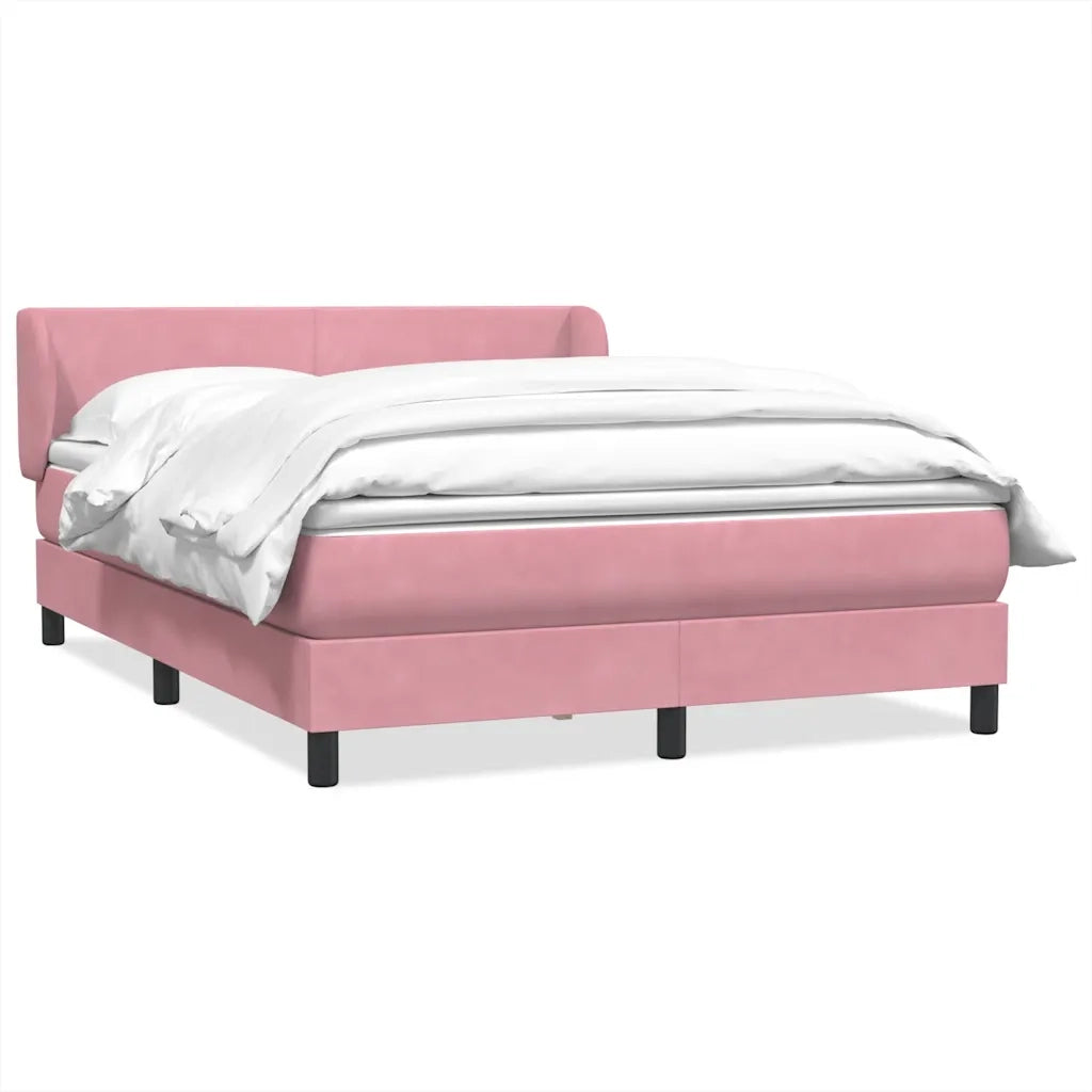 Giroletto a Molle con Materasso Rosa 160x210 cm in Velluto 3317366