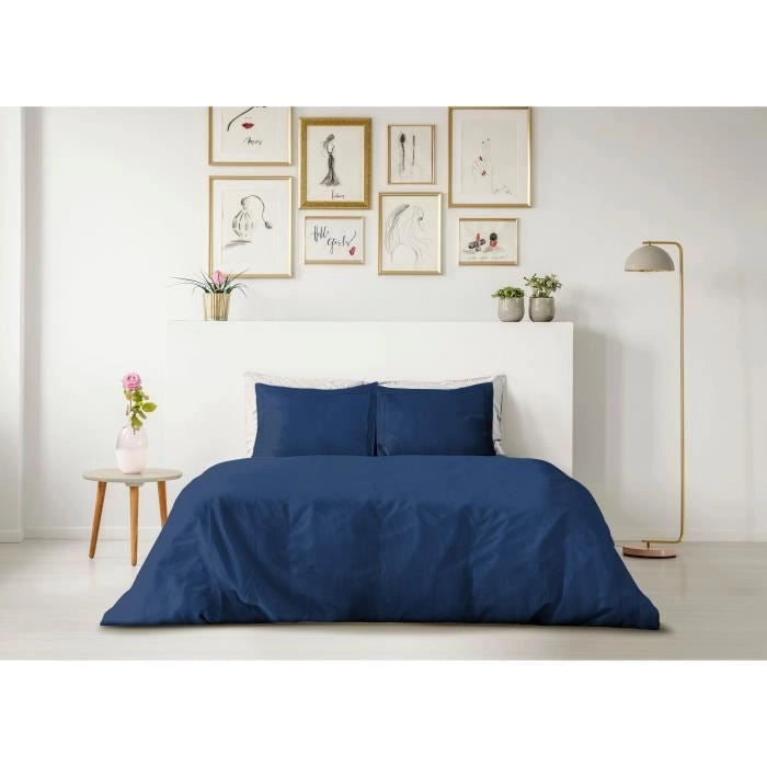 COMPLETO PIUMINO LOVELY HOME - 220x240 cm - 100% COTONE - BLU