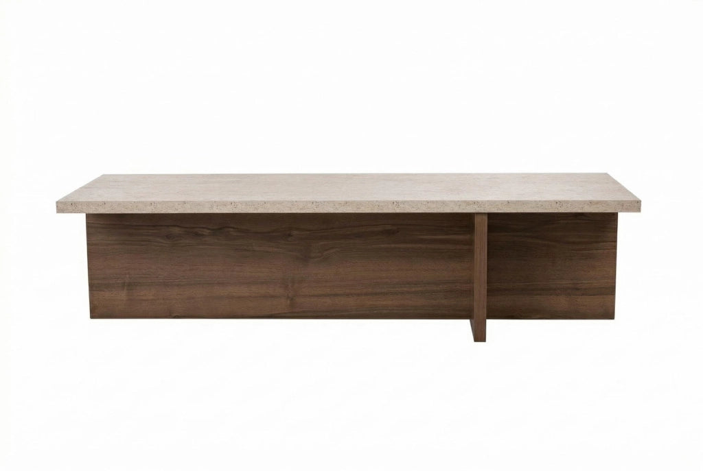 Tavolino in legno "Harbor" - 120 x 45 x 30 cm - Travertino