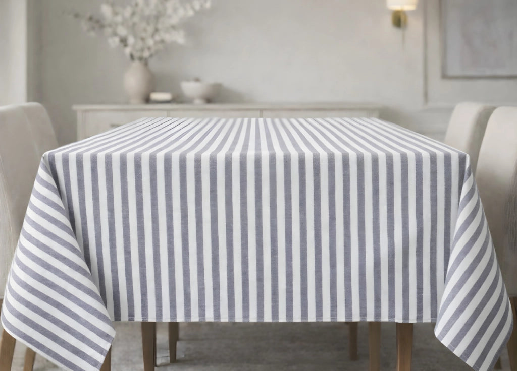 Tovaglia Per Salotto Cucina In Miros Misto Cotone Made In Italy Bastoncino RP - 140x180 - Grigio