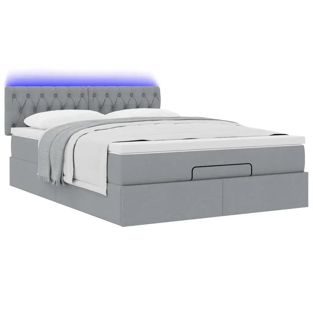 Struttura Letto Pouf con Materasso 140x200 cm in Tessuto 3312395