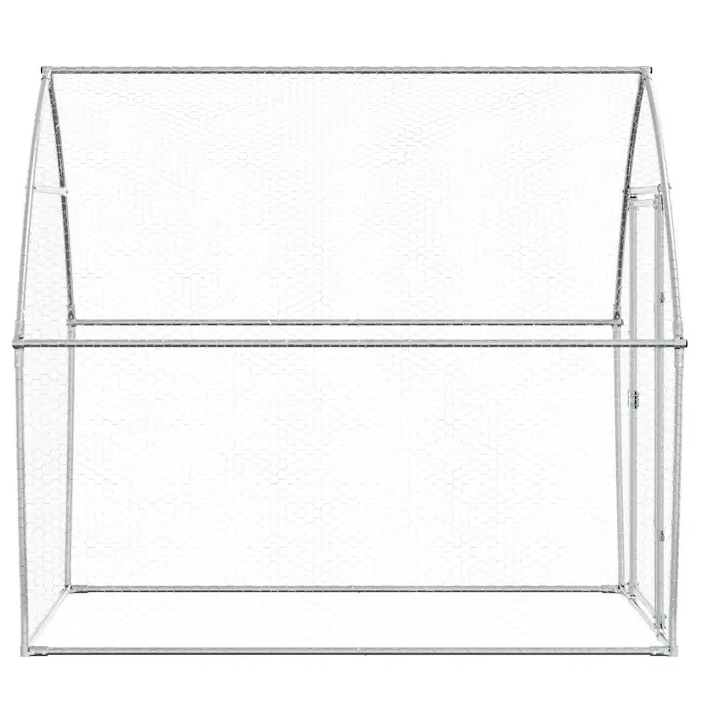 Gabbia per Polli Argento 200x105x182 cm in Acciaio Zincato