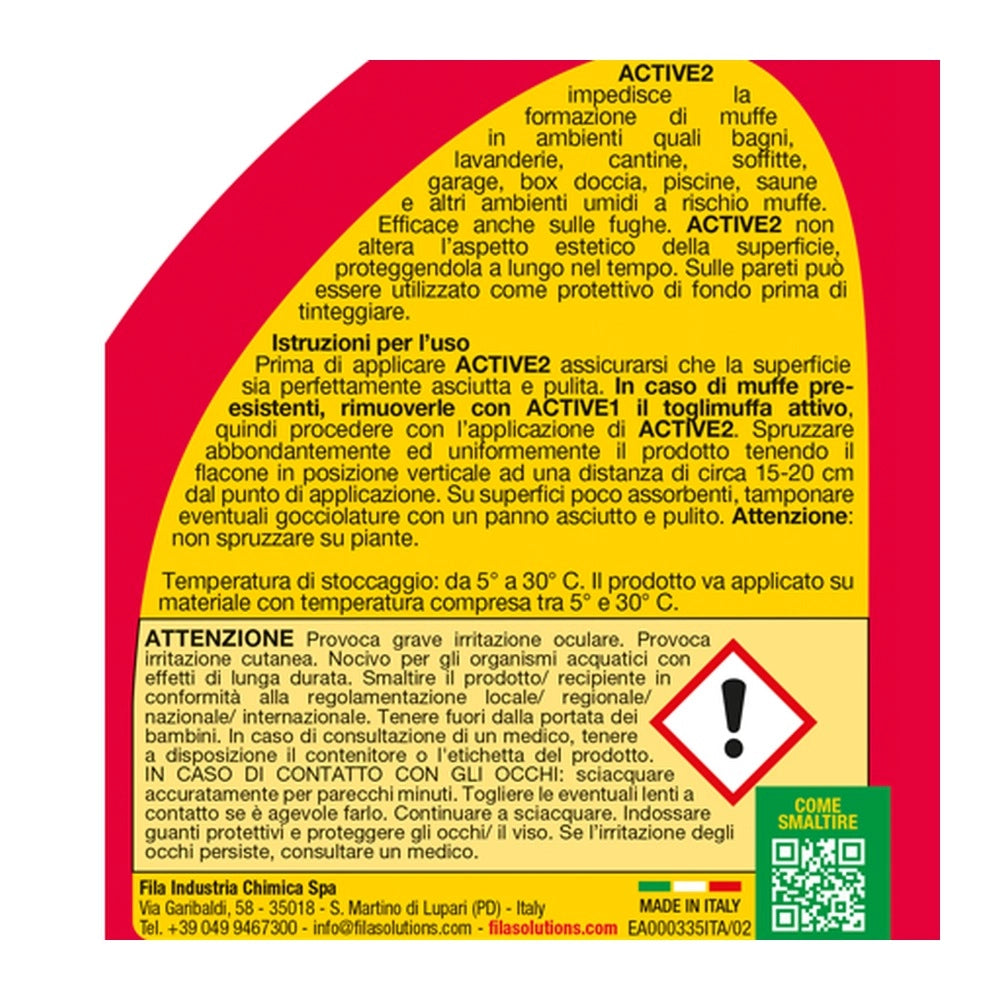 Fila active 2 500 ml protezione attiva antimuffa incolore base acqua