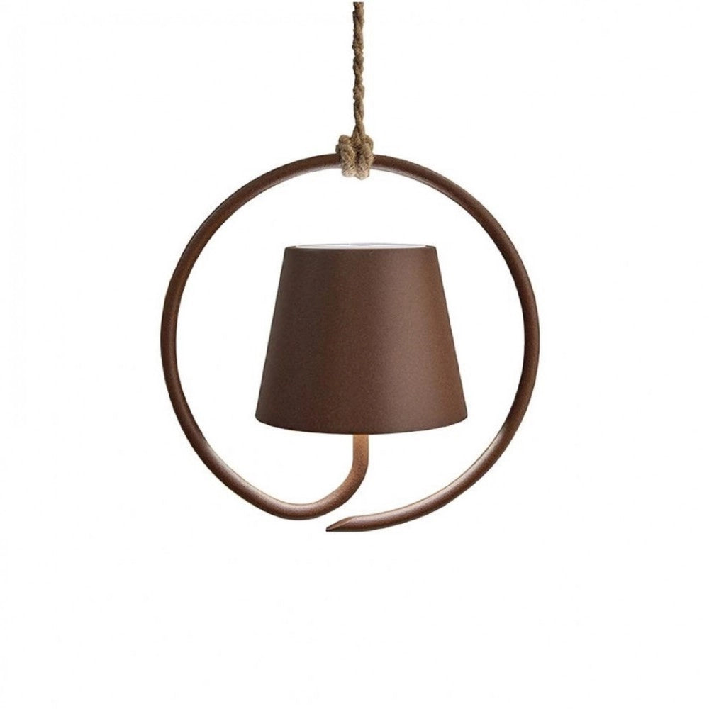 Lampada a led a sospensione Poldina Corten ricaricabile e dimmerabile