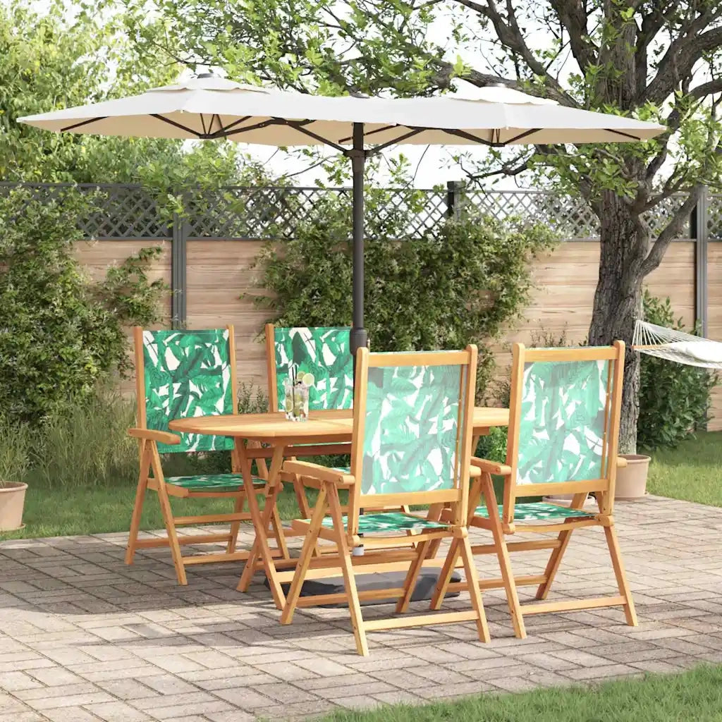 Set da Pranzo per Giardino 5 pcs Motivo Foglia