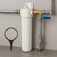 Naturewater Prefiltro, filtro a cartuccia da 20" in PP, per acqua potabile con funzione di controlavaggio, pressione di esercizio 1,5-5 bar, filtraggio acqua domestica