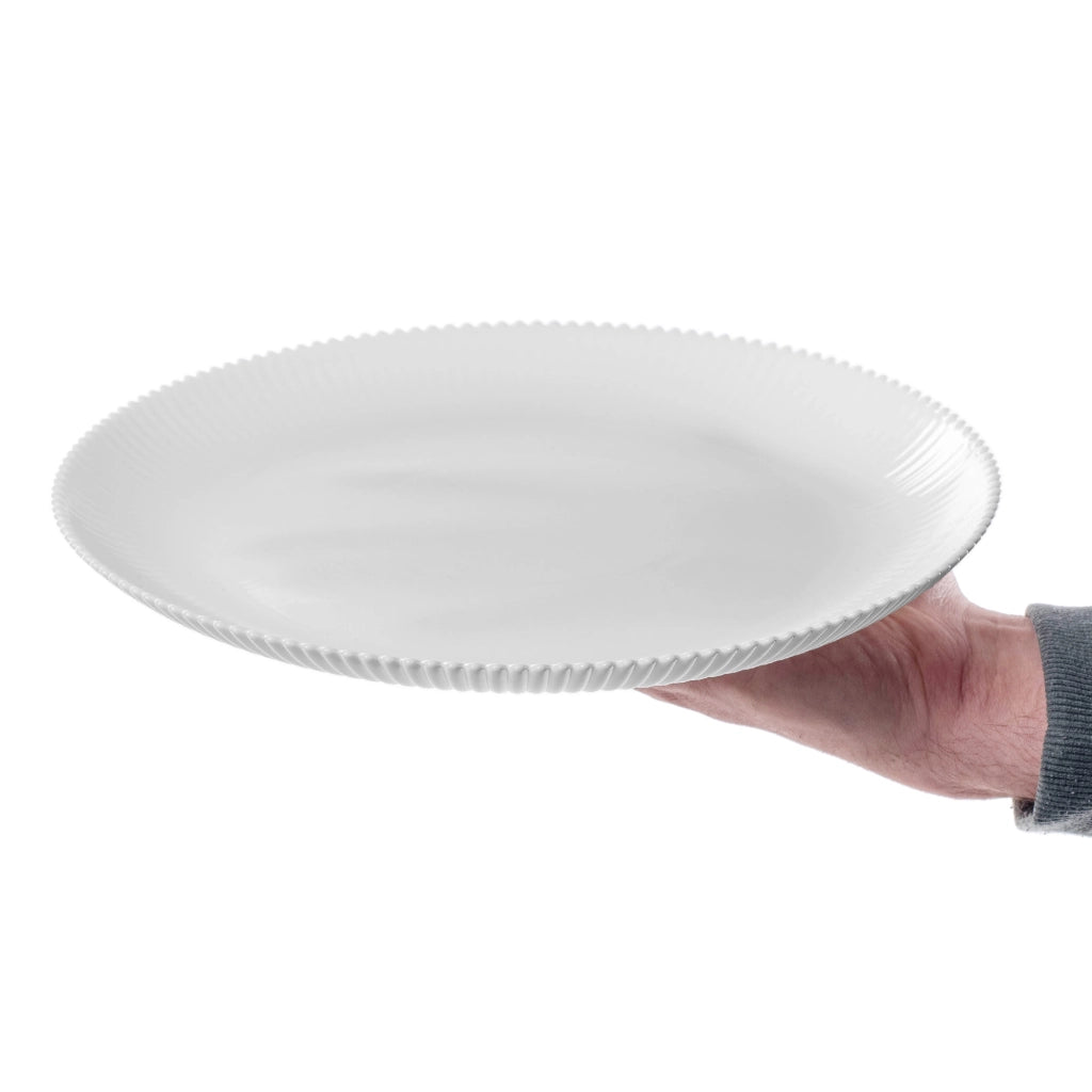 Piatto piano KADAX basso 26,5 cm Vetro Grande rotondo Vetro piatto scanalato