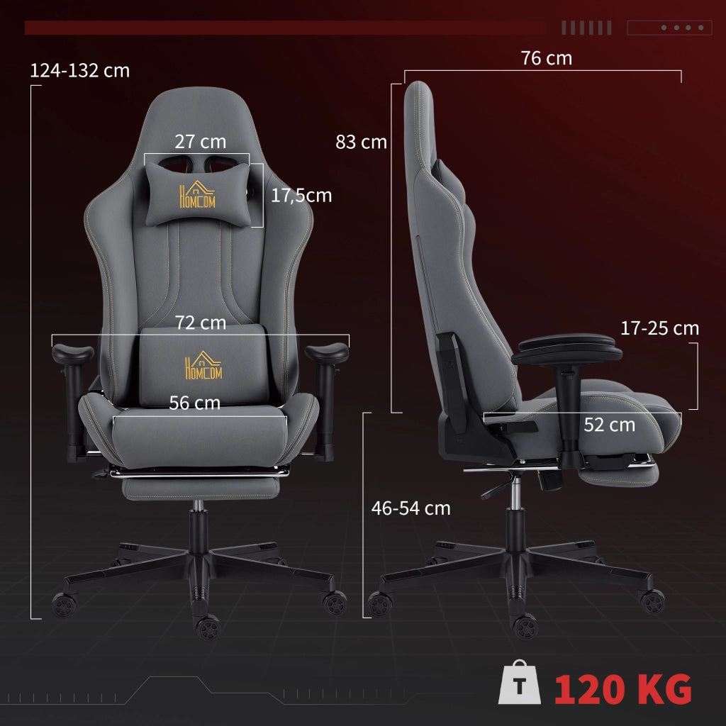 Poltrona Gaming Ergonomica ¨C Zephmum ¨C Grigio 72x76x132 cm