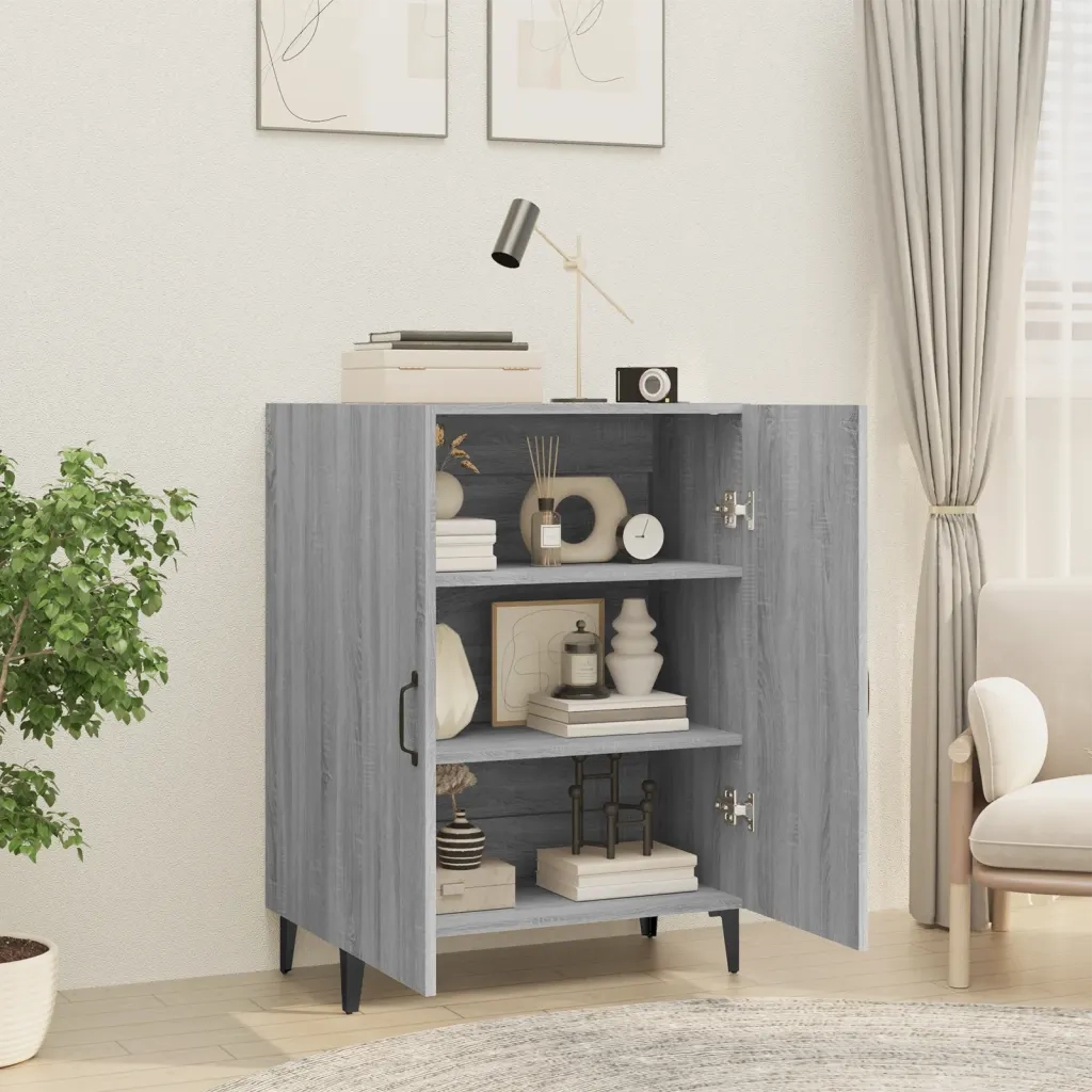 Credenza Grigio Sonoma 70x34x90 cm in Legno Multistrato cod mxl 15955