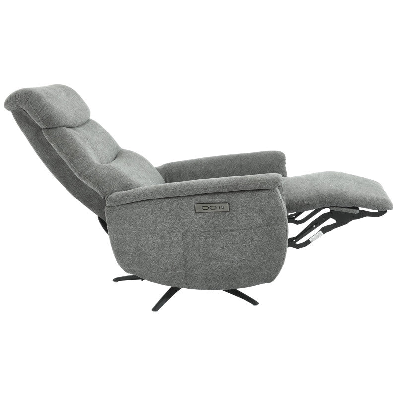 Poltrona Relax Jacquelin In Tessuto Grigio Scuro Gambe Nere