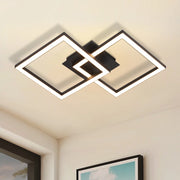 ZMH Lampada da soffitto plafoniera LED moderna 2 luci 24W nera 3000K per cucina soggiorno camera letto