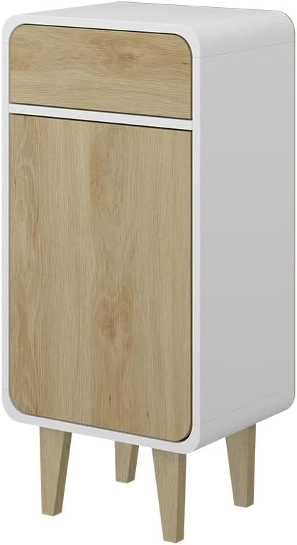Mobile midi Arla, Bianco/quercia, 40 x 81 cm