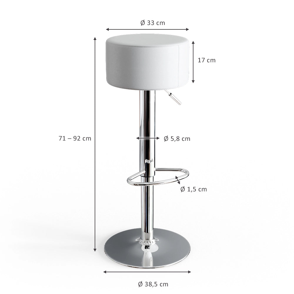 Vicco Set di 2 sgabelli da bar Bianco 33 x 92 cm 2 parti