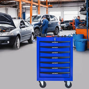 Cassettiera Porta Utensili su Ruote ¨C MINIMAL ¨C 7 Cassetti, Acciaio, Nero e Blu