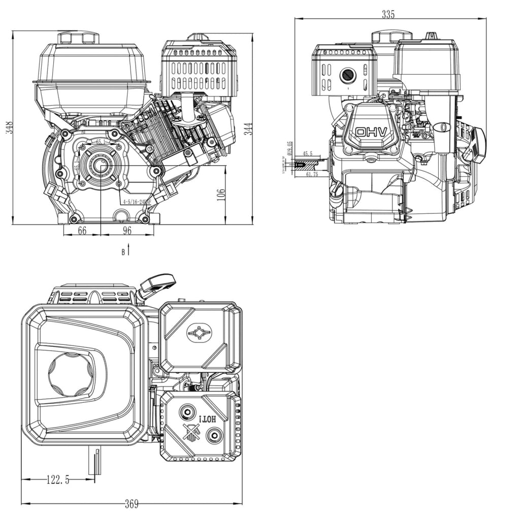 LIFAN KP230E Motore a benzina 19,05 mm 6,5 CV 1 cilindro per piastre vibranti e macchine edili