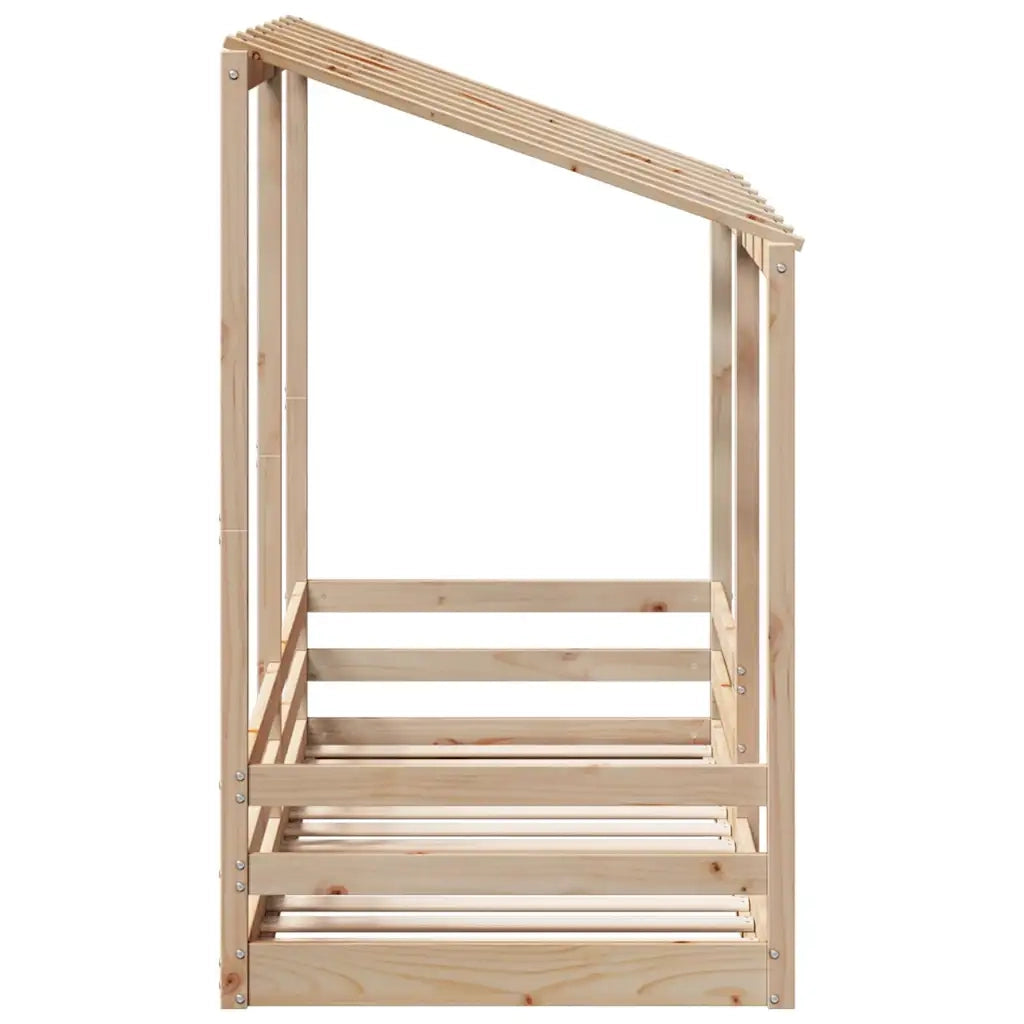 Letto per Bambini | Letto Infantile | Lettino con Tetto 90x190 cm in Legno Massello di Pino