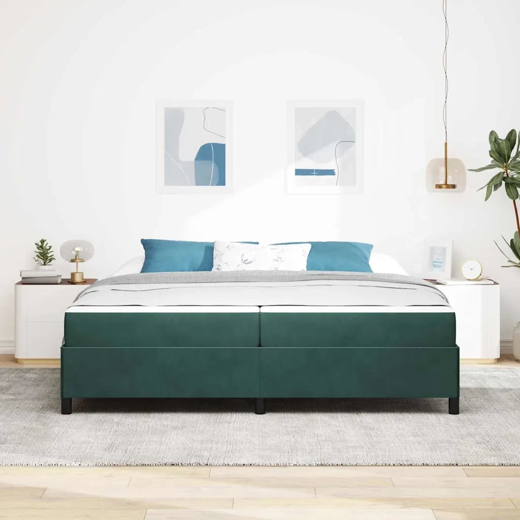 Struttura del letto Verde Scuro 200 x 200 cm Tessuto