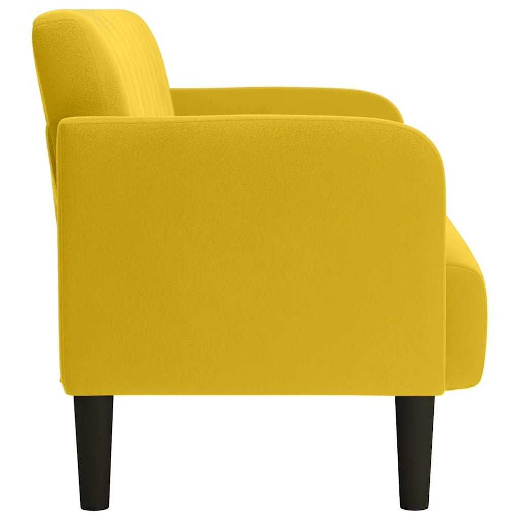 Divano Divanetto Giallo 109 cm in Velluto 4100593
