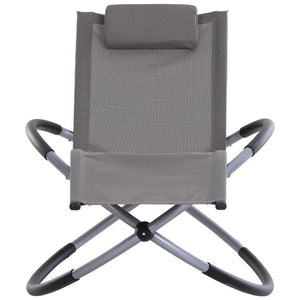 Sdraio da Giardino Ellittica 174x78x86 cm Telo in Textilene Antracite