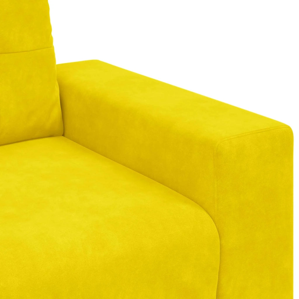 Divano | Divano da soggiorno | Sofa a due posti con cuscino Giallo Velluto