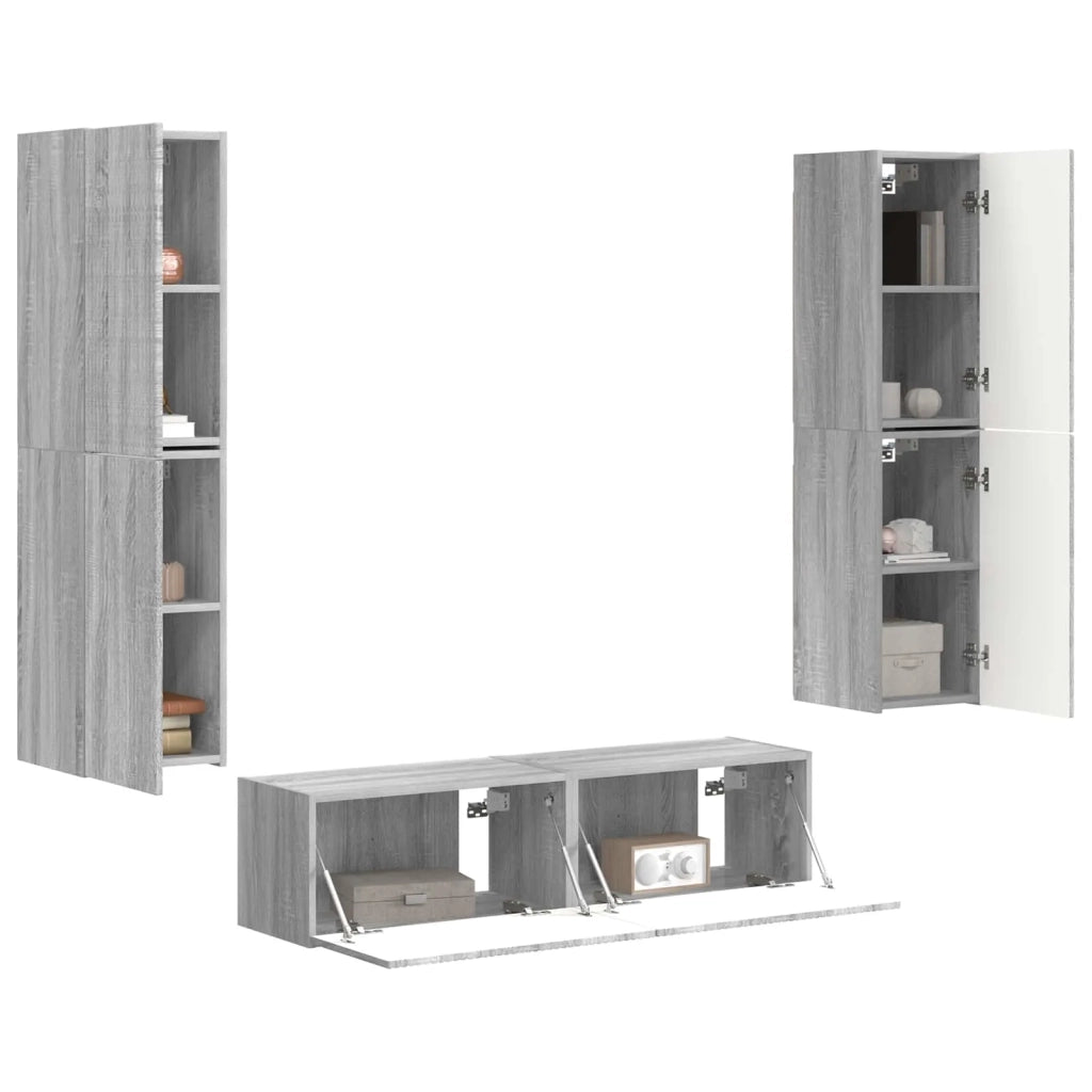 Set mobile TV 6 pcs Grigio Sonoma Legno multistrato