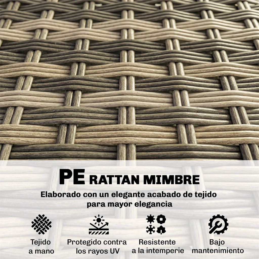 Set Giardino Esterno 5 Pezzi ¨C zephmum ¨C PolyRattan Grigio, 2 Sedie, Divanetto, Tavolino