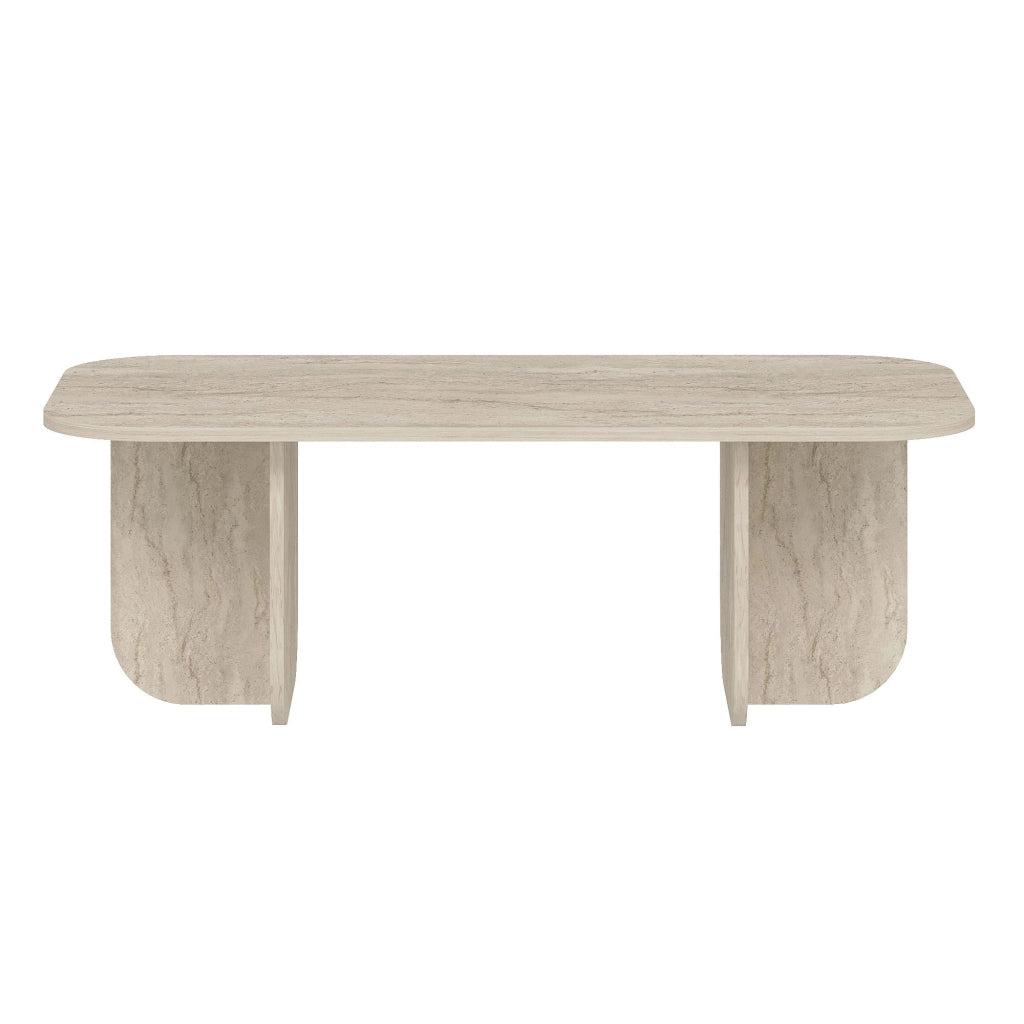 Tavolino da caffè in legno "Becaj" - 120 x 60 x 41 cm - Travertino