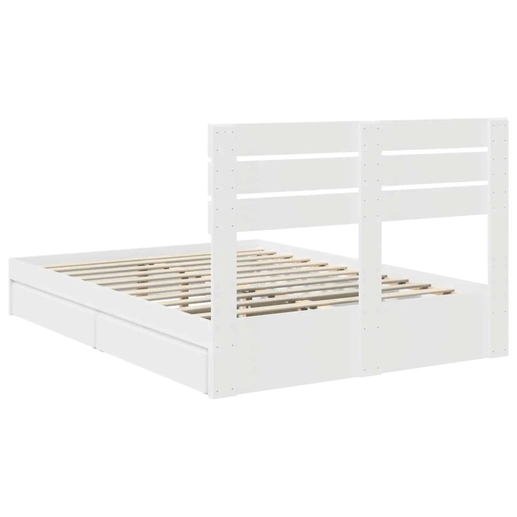 Letto con Contenitore Bianco 160 x 200 cm Legno multistrato 3411554