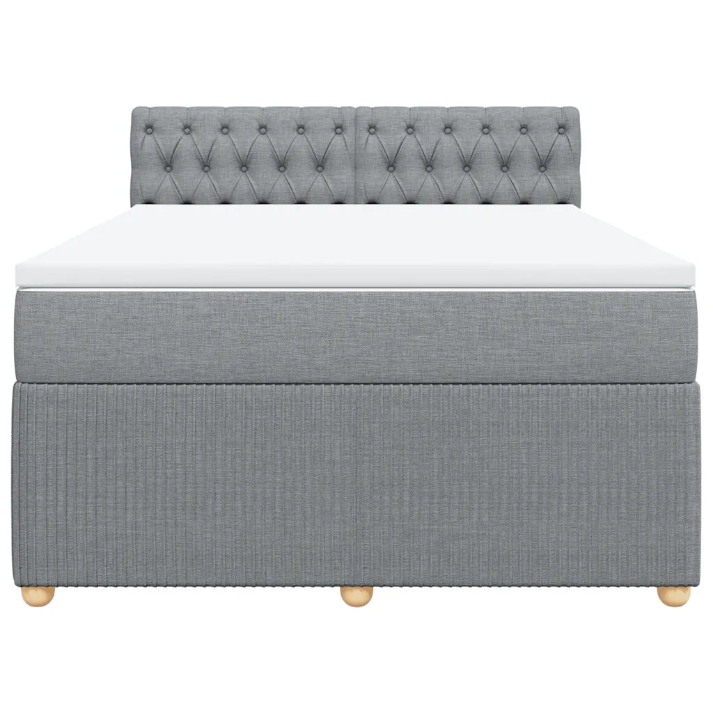 Giroletto a Molle con Materasso Grigio Chiaro 160x200cm Tessuto
