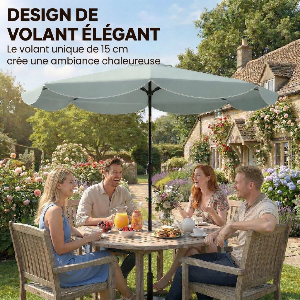 Ombrellone da Giardino Rotondo Inclinabile ¨C zephmum ¨C ¦µ265x235 cm, Blu