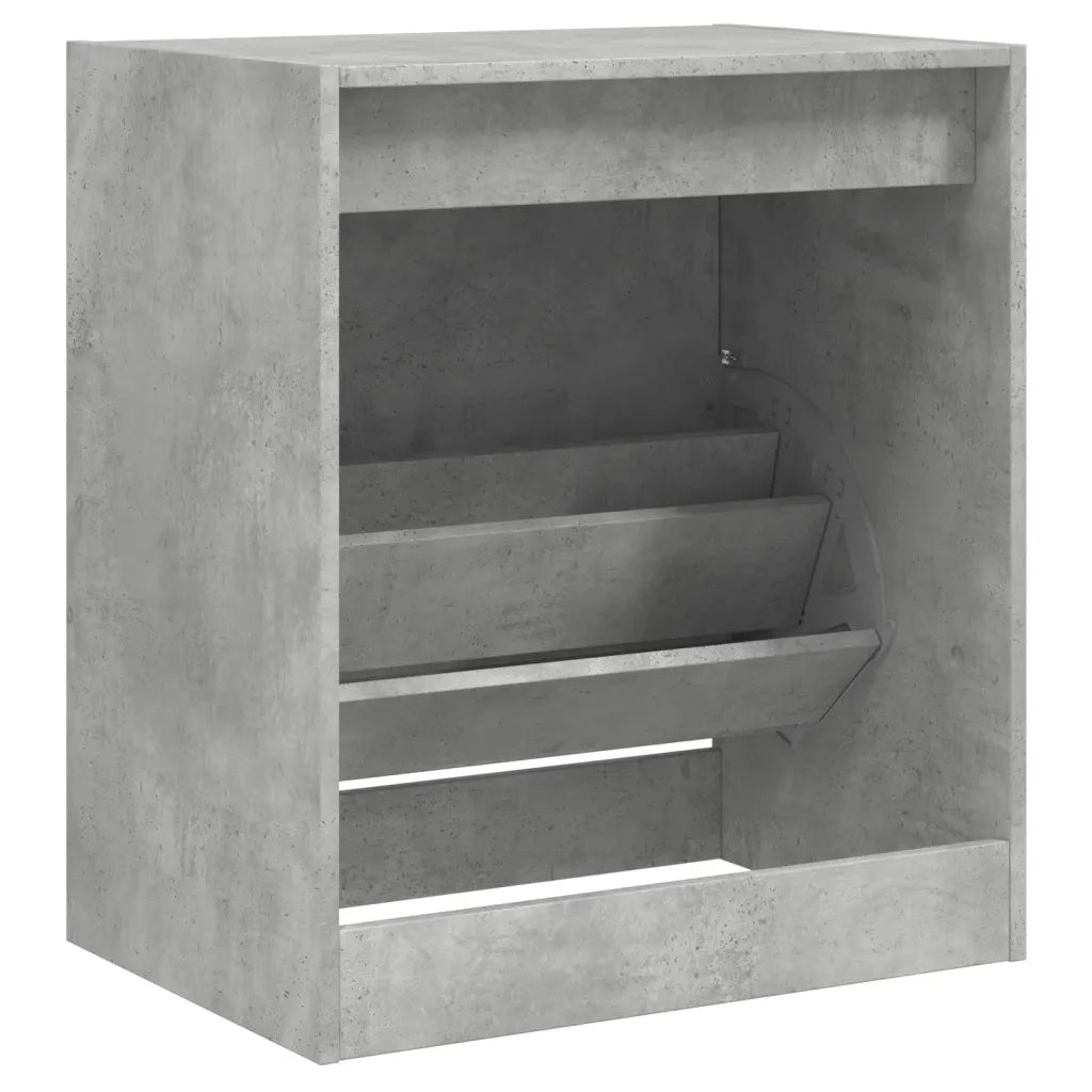 Scarpiera-Scaffale per scarpe Grigio Cemento 60x42x69 cm in Legno Multistrato