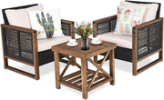 Set Divano con Tavolino da Esterno, Divano da Giardino 2 Posti, Divano In Rattan Incluso Cuscino Color Arancia, Divano da Giardino, da Cortile, Marrone Sfumato, 115 x 64 x 80 cm