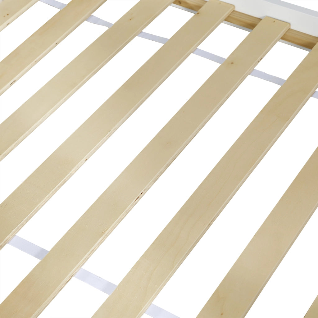 Letto a Castello 90x200 cm; 2 Posti - Contenitore; Ripiani; Scala reversibile - Bianco