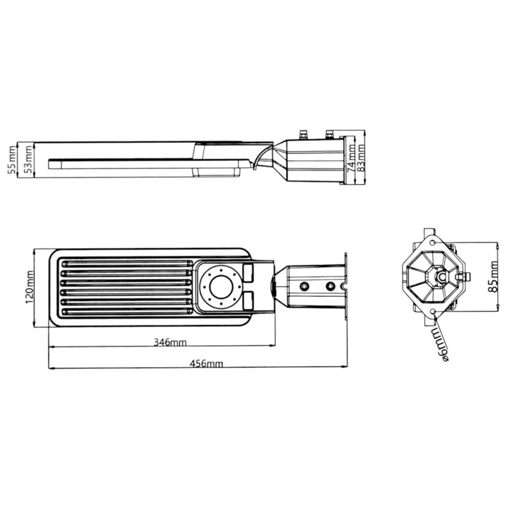 Trade Shop - Proiettore Faro Armatura Stradale Led 50w Con Snodo Esterno Ip65 Luce Naturale 4000k Rc-50n -