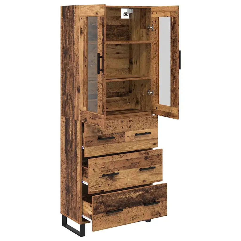Credenza con cassetto 2 pcs Legno vecchio Legno multistrato