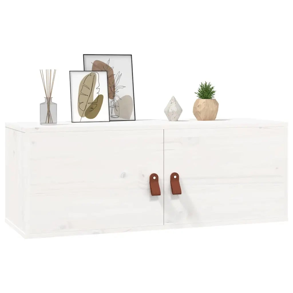 Pensile Bianco 80x30x30 cm in Legno Massello di Pino cod mxl 33543