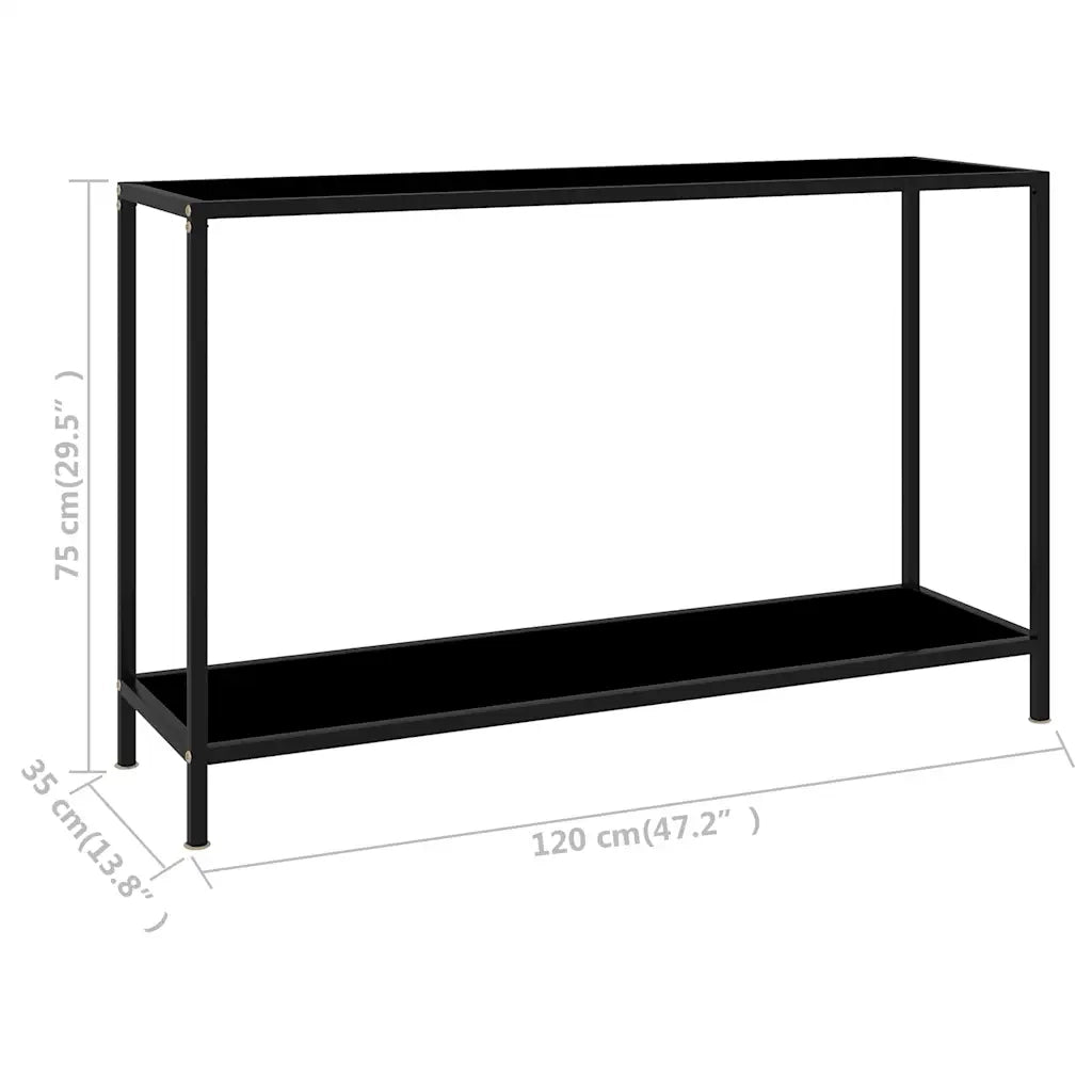 Tavolo Consolle | Tavolo d'Ingresso Nero 120x35x75 cm in Vetro Temperato